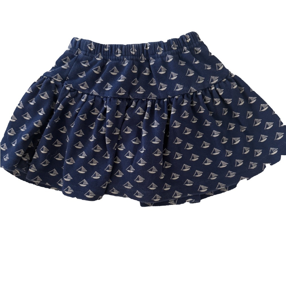 Navy Blue Skort with Sailboat Print